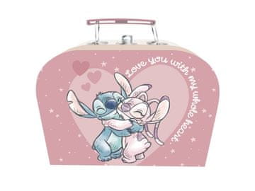Arditex Otroški kovček iz kartona Lilo &amp; Stitch - roza, 19 × 14 × 7 cm (WD171517)