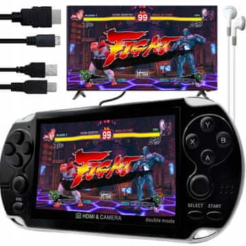 Dexxer Prenosna akumulatorska HD 4K igralna konzola X7 USB 10000 iger 4,3″