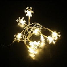 Vito  LED božična razsvetljava toplo bela 1m 10 snežink 2xAA IP20 NATALE-14 