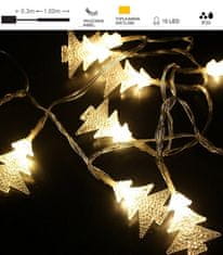 Vito LED božična razsvetljava toplo bela 1m 10 smrekic 2xAA IP20 NATALE-15 
