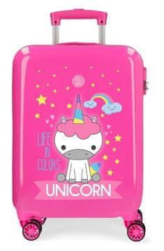 Joummabags Potovalni kovček ABS Roll Road Little Me Unicorn Pink ABS plastika, 55 cm