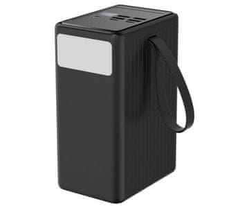 Platinet PMPB8065 polnilna baterija, 65W, 80.000mAh, QC3.0, PD, 4xUSB-A, 2xUSB-C, LED luč, črna