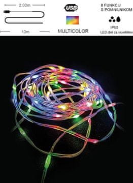 Vito LED svetlobna veriga večbarvana 100LED 10m USB 5V IP20 NATALE-20