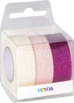 HEYDA Komplet lepilnih trakov z bleščicami - roza mešanica