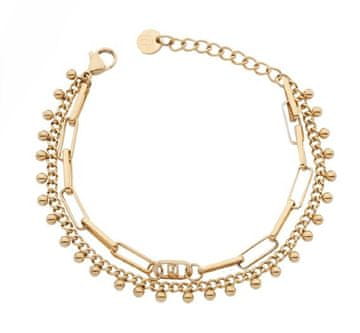 Liu.Jo Dvojna modna zapestnica iz pozlačenega jekla LJ3004