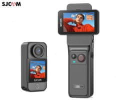 SJCAM C400 akcijska športna kamera, 4K Ultra HD, vrtljivi zaslon, 6-osna stabilizacija, vodoodporna, črna