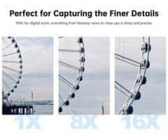 SJCAM ZV200 digitalni fotoaparat, 5K Ultra HD+, 80MP, 16x digitalni ZOOM, AUTO fokus, 9 PRESET načinov, +dodatki, črn