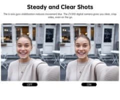 SJCAM ZV200 digitalni fotoaparat, 5K Ultra HD+, 80MP, 16x digitalni ZOOM, AUTO fokus, 9 PRESET načinov, +dodatki, črn