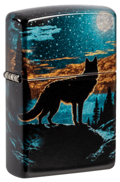 Zippo vžigalnik 46252 Wolf in Nature, 540 Tumbled Chrome