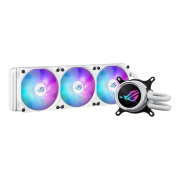 ASUS ROG Strix LC III 360 ARGB White Edition vodno hlajenje za procesor, trije 120mm ROG ARGB ventilatorji, Aura Sync, belo