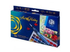 Astra ASTRA Art &amp; Hobby komplet akvarelnih barv 36 barv + vodni čopič + paleta, 602124006