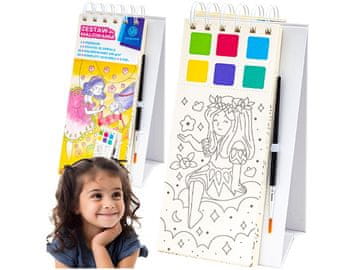 Astra Akvarelna pobarvanka AstraFUN, 20 listov, čopič in akvarelne barve, mešanica motivov, 320024071