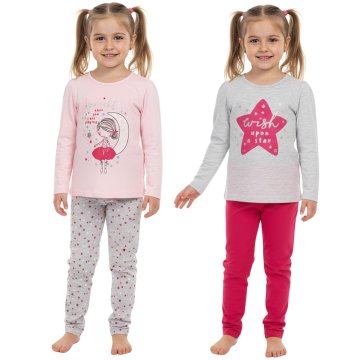 PRIMARK ZVEZDE VILA Dekliške pižame z dolgimi hlačami, dolgimi rokavi, BOMBAŽ, komplet 2 KOSOV