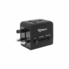S-box univerzalni potovalni adapter TA-23 za ZDA, britanijo, avstralijo, kitajsko... + 2xUSB