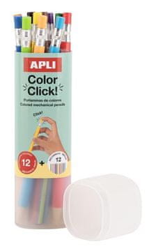 Apli Mehanične barvice Color Click 12 barv + šilček
