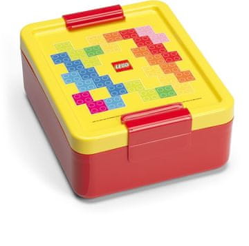 Škatla za prigrizek iz kock LEGO - rdeča/rumena