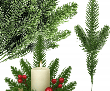 Korbi Smrekova vejica – umetno zeleno iglasti dekorativni komplet, 26 cm, 10 kosov