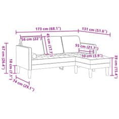 Vidaxl Kavčna garnitura Oblačno siva 173 x 131 x 67 cm Poliester