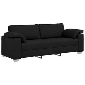 Vidaxl 3-sedežna sedežna Črna 220 cm blago