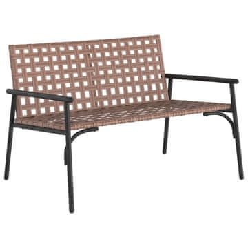 Vidaxl Vrtni Stol Rjava 110,5 x 79 x 75,5 cm poli ratan