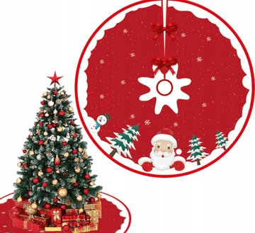 Korbi Okrogla božična preproga za pod drevesce – Miklavž, 90 cm, praznični vzorec WZ1