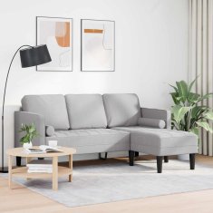 Vidaxl Kavčna garnitura Oblačno siva 173 x 131 x 67 cm Poliester