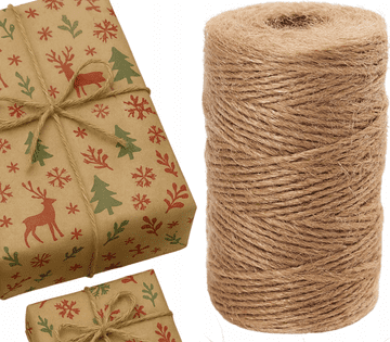 Korbi Praznični dekorativni jutov vrv – 2 mm, 100 m za darila in okraske