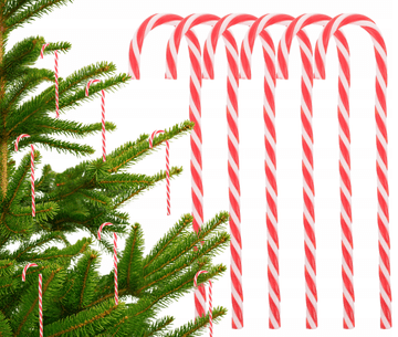 Korbi Božične kroglice – sladkarije palčke, nerazbitni okraski za drevesce, komplet 6 kosov