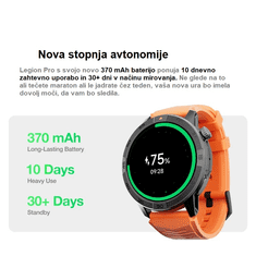 AGM Legion Pro športna pametna ura GPS, 5ATM, IP67, MIL-STD-810H - črna