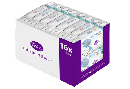 Violeta Water Care vlažni toaletni papir, 960 robčkov