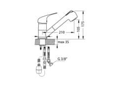 Genesis Kuhinjska armatura MURA - P kromirana z izvlečno funkcijo