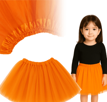 Korbi Otroška tutu krilca iz tila – puhasta in razširjena, oranžna, za Halloween in pustne zabave
