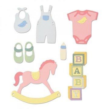 Sizzix Thinlits kovinske šablone - dojenček 12 kosov