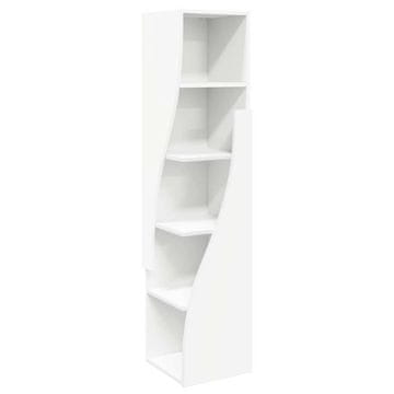 Vidaxl Kotna omarica Bela 32x32x140cm Konstruiran les