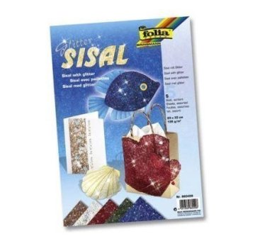 FOLIA Sisal papir z bleščicami 23 x 33 cm