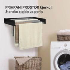 Vitapur HouseCare stensko stojalo za perilo, črno (23167)