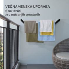 Vitapur HouseCare stensko stojalo za perilo, črno (23167)