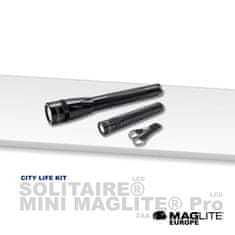 Maglite set City Life SX45017L, svetilki LED Mini PRO 2xAA + Solitaire 1xAAA , črna v darilni škatli