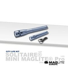 Maglite set City Life SX45097L, svetilki LED Mini PRO 2xAA + Solitaire 1xAAA, siva v darilni škatli