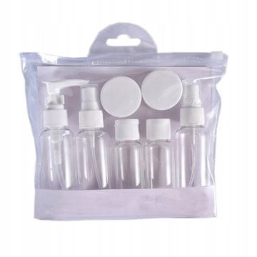 Korbi SET 10 POTOVALNIH STEKLENIČK IN POSOD ZA KOZMETIKO – ZA LETALO IN PRTLIČNI PRTLJAŽNIK