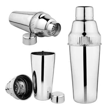 Nikcorp Šejker za koktajle iz nerjavečega jekla 790 ml | Dvojna stena za hladne pijače | Mešalnik za domači bar s cedilom