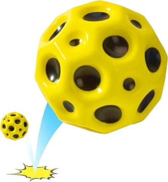 Nikcorp Poskakujoča odbojna žoga za igro na prostem, 7 cm | Vesoljska žoga za otroke in odrasle, izboljšuje reflekse, rumena