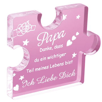 Nikcorp Gravirana akrilna statueta v obliki sestavljanke s posvetilom za očeta | Dekorativno darilo za rojstni dan ali očetovski dan