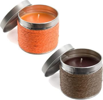 Nikcorp Komplet 2 dišečih sveč v posodi z vonjem pomaranče in čokolade | Darilni set za dom in sprostitev | Dolgotrajen vonj