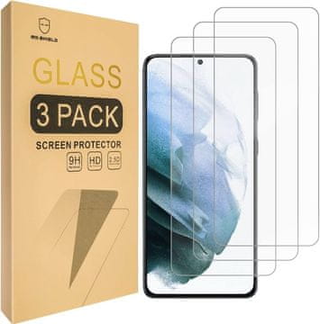 Nikcorp Zaščitno kaljeno steklo za Samsung Galaxy S21 Plus 5G (3 kosi), 9H trdota, združljivo s prstnim odtisom, oleofobni premaz