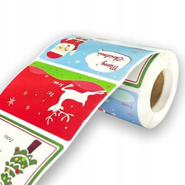 Nikcorp Božične samolepilne nalepke za darila in ovojnice 300 kosov | Dekorativne etikete za zavijanje daril z božičnimi motivi