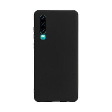 Nikcorp Tanek silikonski ovitek za Huawei P30 v črni barvi, zaščita pred udarci in praskami, lahek etui z dvignjenimi robovi