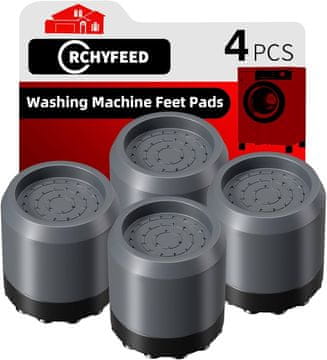 Nikcorp Protivibracijske podloge za pralni stroj 4 kosi | Nedrseče nogice za dušenje vibracij in hrupa | Podstavki za pohištvo