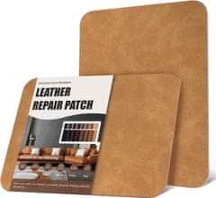 Nikcorp Samolepilni obliž za popravilo usnja 2 kosa 20x28cm svetlo rjav | Zaplata za pohištvo, avto sedeže, torbice, jakne