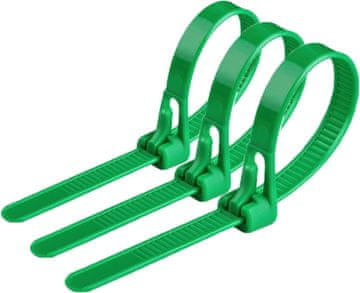 shumee Komplet trpežnih zelenih kabelskih vezic 100 kosov 20 x 4,8 cm